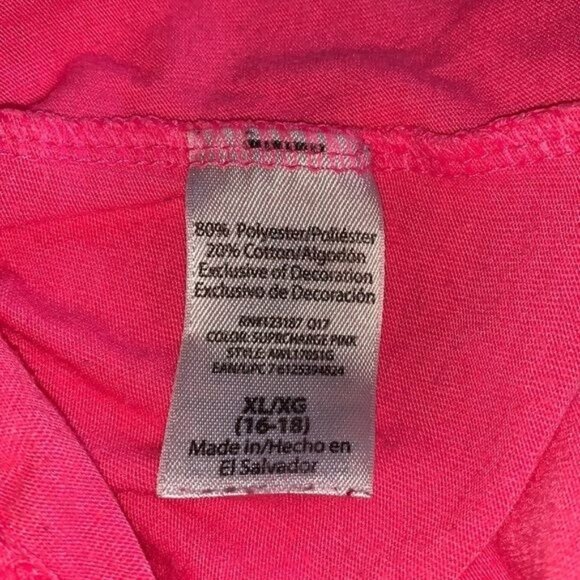 Athletic Works Pink Racerback Tank Top XL 16-18 "When In Doubt Work It Out" Poly - Picture 3 of 9